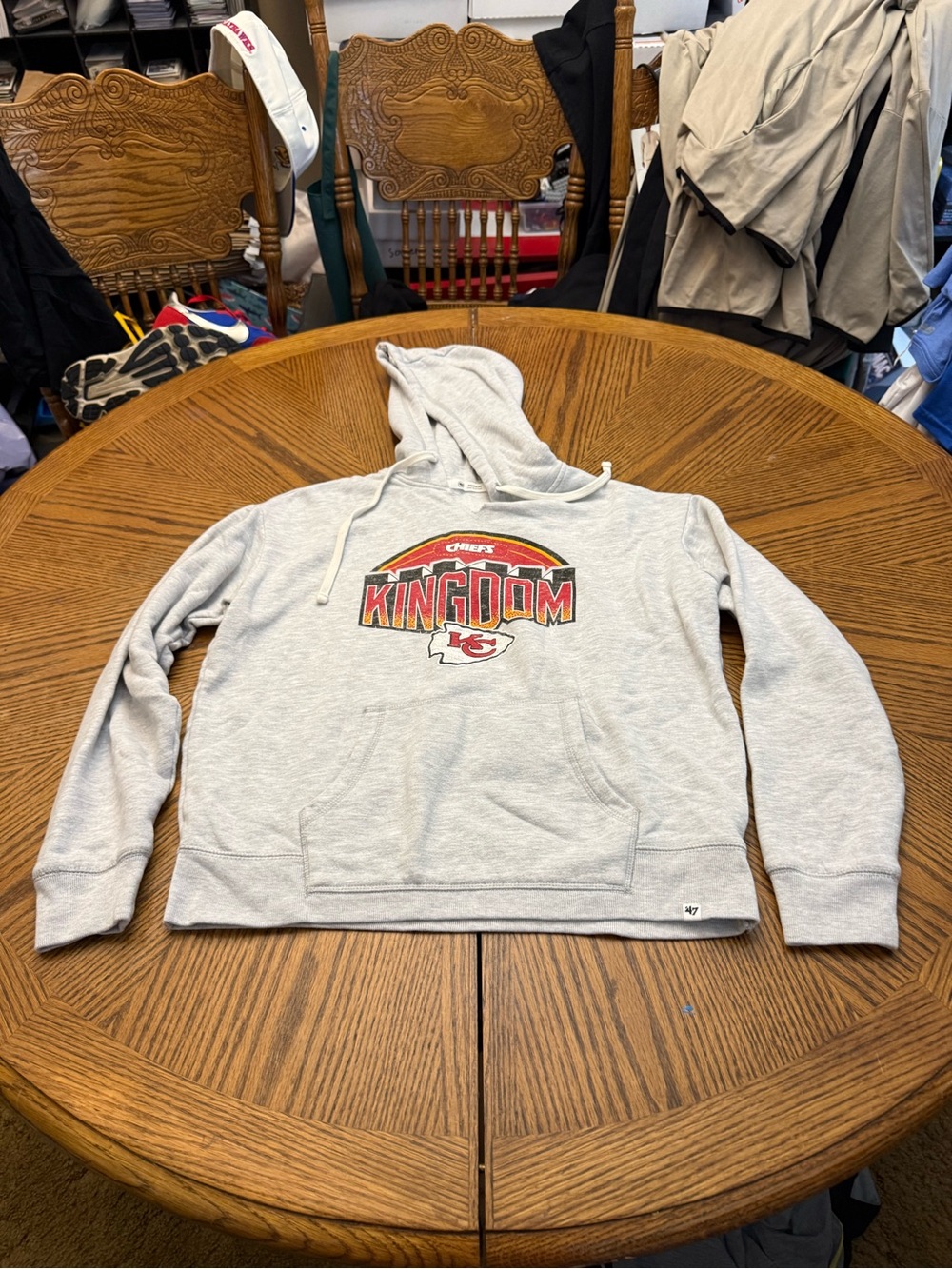 Gray 'KC  Chiefs Kingdom' Pullover Hoodie